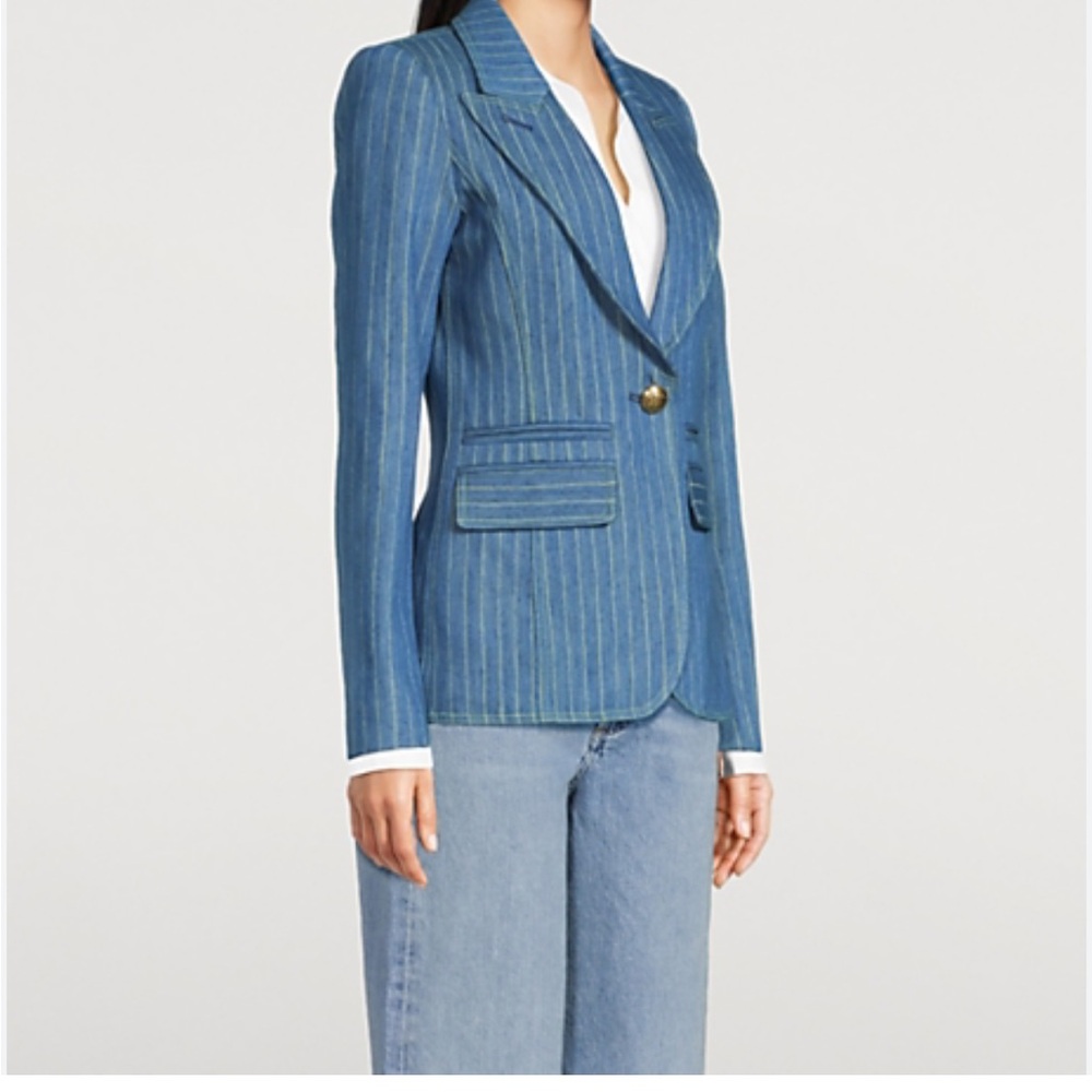Smythe Denim Blue Striped Blazer - Picture 4 of 12